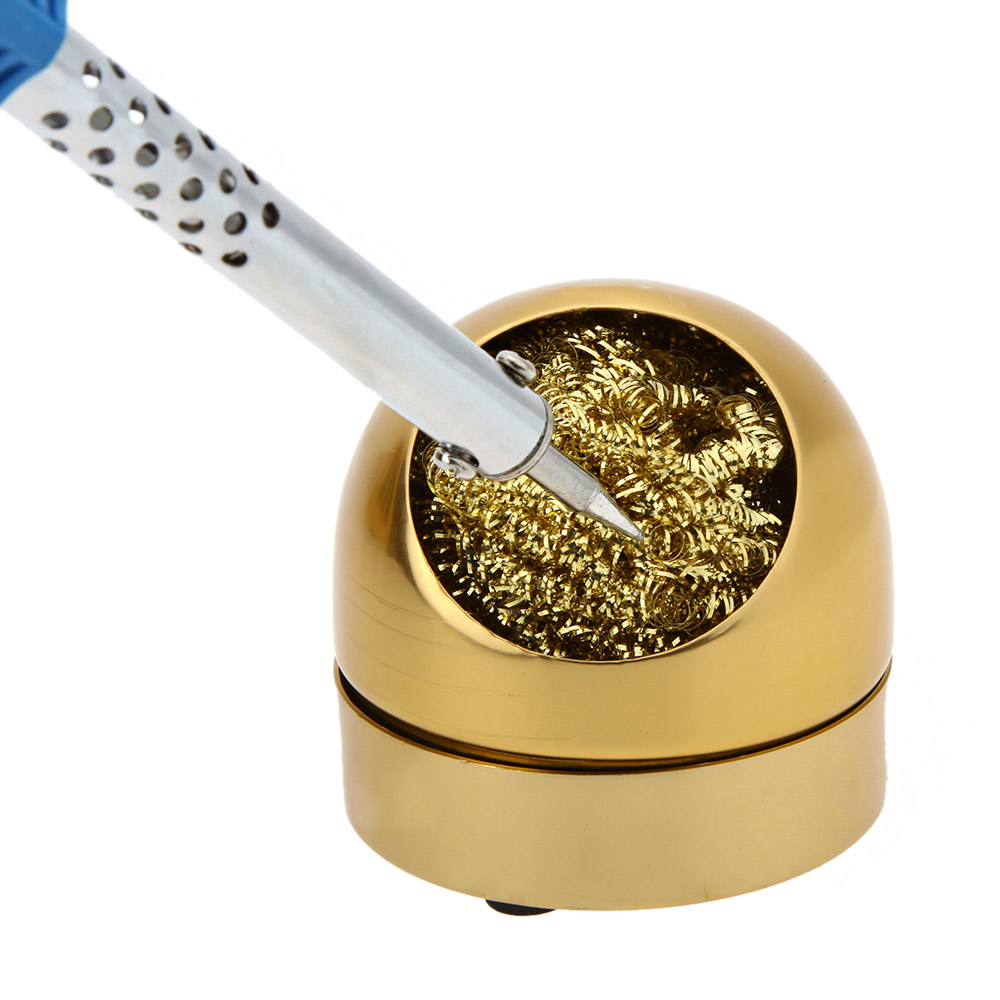 New Golden Soldering Solder Iron Tip Cleaner Metal Wire and Stand Welding Cleaning Tool Great Soldering Accessories
