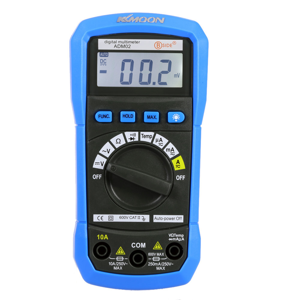 Digital Multimeter DMM DC AC Voltage Current Meter Resistance Diode Tester Temperature Humidity Measurement Continuity Check