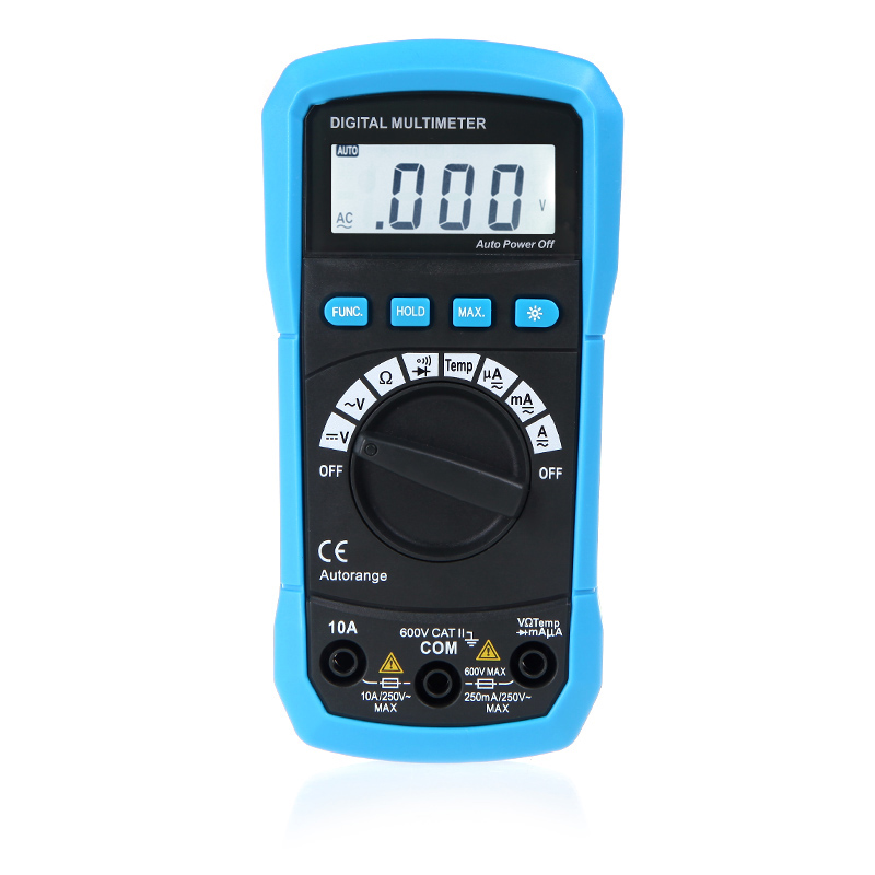 Digital Multimeter DMM DC AC Voltage Current Meter Resistance Diode Tester Temperature Humidity Measurement Continuity Check