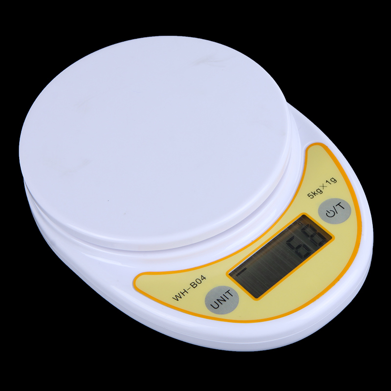 5kg 1g Electronic Kitchen Scale Portable LCD Display Digital Scale Food Parcel Weighing Balance with Bowl