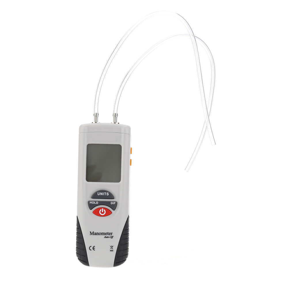 LCD HT 1890 Digital Manometer Air Pressure Meter Pressure Gauges Differential Gauge Kit + Case+Retail Box Data Hold 11 Units