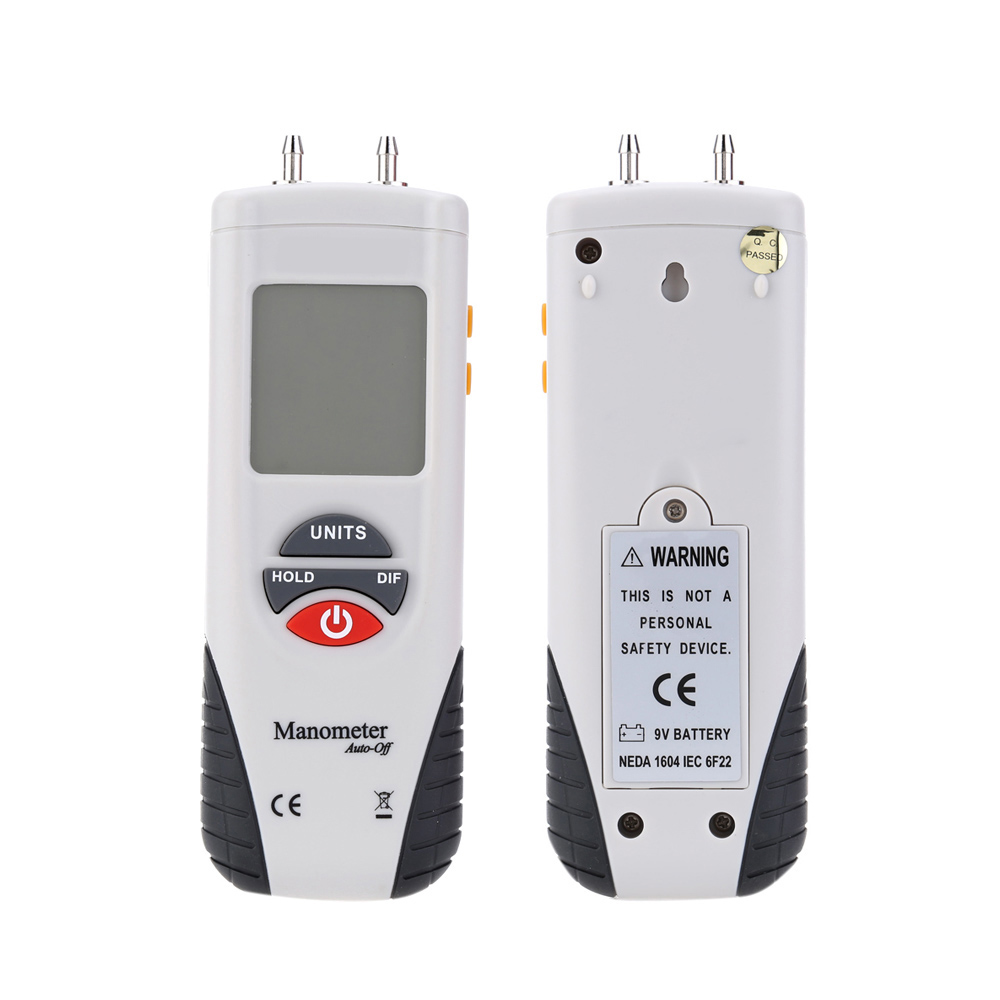 LCD HT 1890 Digital Manometer Air Pressure Meter Pressure Gauges Differential Gauge Kit + Case+Retail Box Data Hold 11 Units