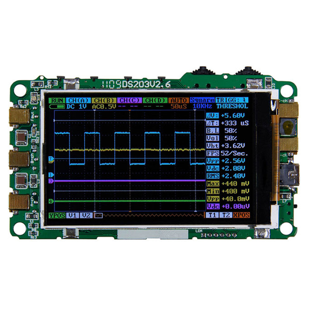 Mini Digital Oscilloscope 4 channel Handhold Oscilloscope USB Interface Full Color TFT Display 8MHz 72MSa s Logic Analyzer