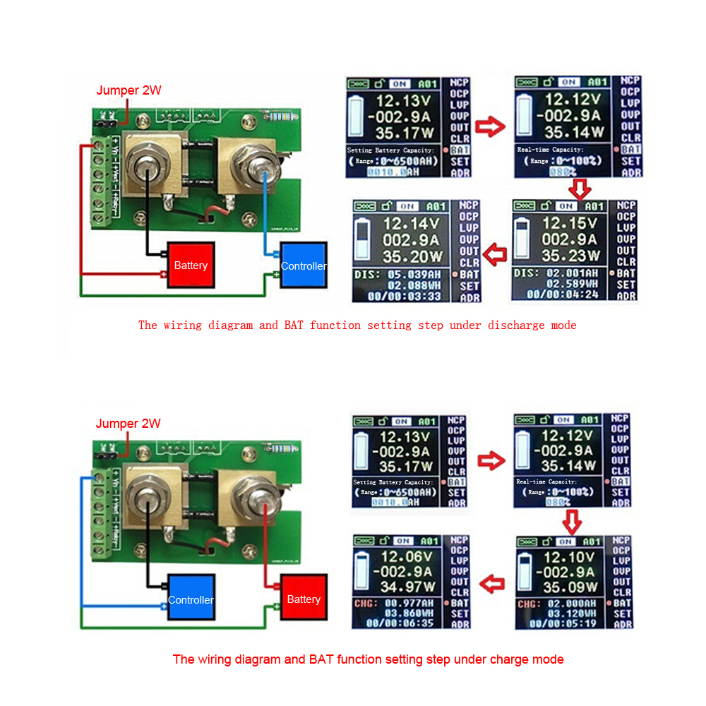 Digital Ammeter Voltmeter Coulomb Multi use Voltage Current Power Meter DC 0.01 400V 0.1 300A Digital Bi directional Counter