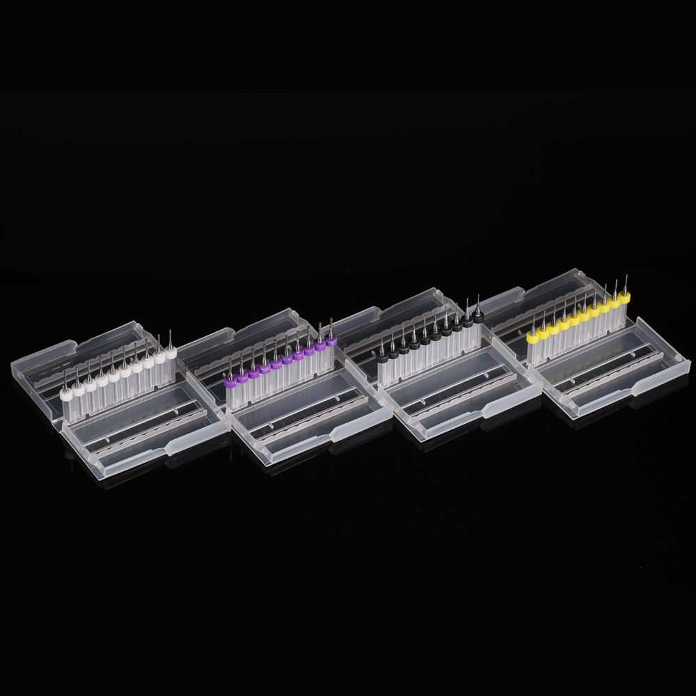 4x10pcs Drill Bit PCB Milling Cutters Tungsten Steel Engraving Tools Drill Bits Set 0.8mm 1.0mm 1.2mm 1.6mm Milling Cutters