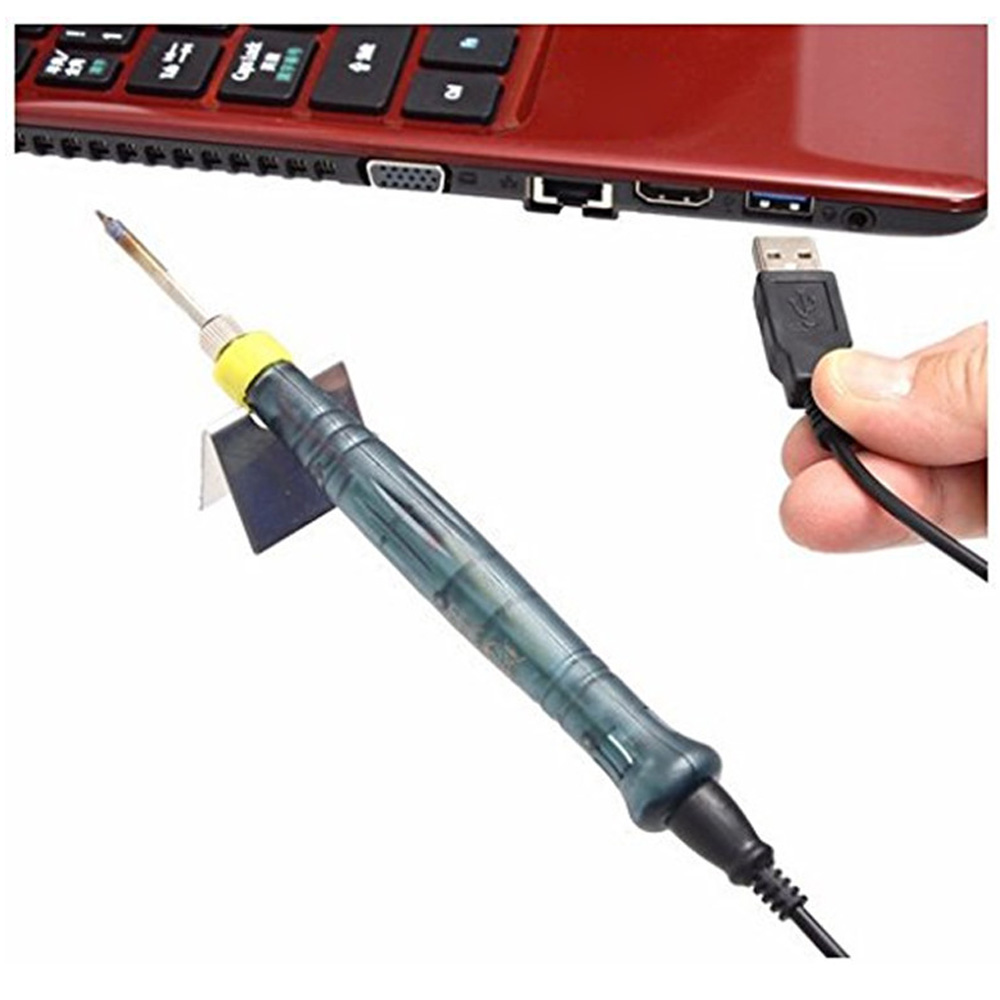 Mini USB Electric Soldering Iron Portable Soldering Gun Iron solder with LED Indicator Quality Welding Heating Tool 5V 8W