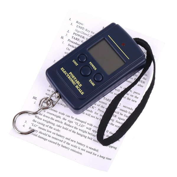 20g 40Kg Fishing Weights Scales Mini Pocket Digital Electronic Scale LCD Display Hanging Hook Luggage Weighting Balance Scales