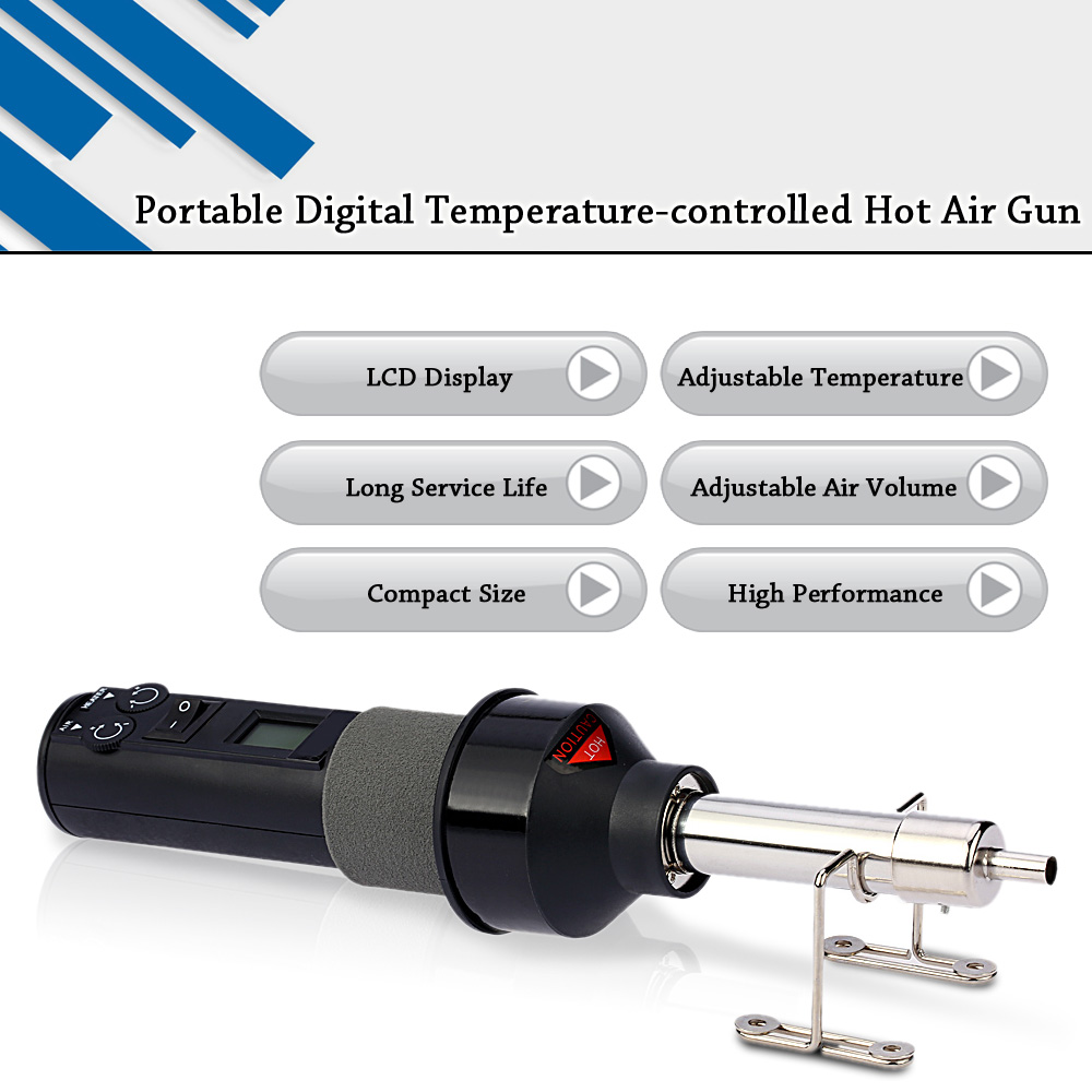 High Quality Air Gun Digital Temperature controlled heat gun Adjustable Heat IC SMD Desolder Tool Set BGA Nozzle AC220V 450W