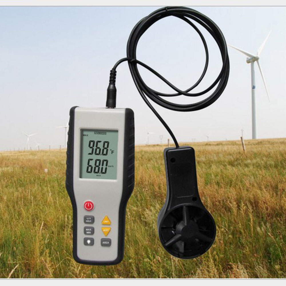 High Sensitive Anemometer LCD CFM CMM Display Wind Speed Anemograph Thermal Thermo Anemometer Infrared Thermometer Measurement