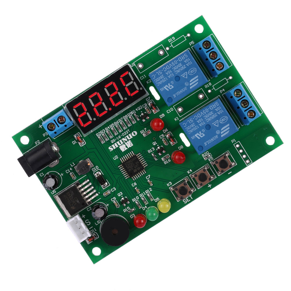 DC 5V~24V Digital Intelligent Temperature Humidity Controller Control Board Module Relay with LED Indicator Alarm Function