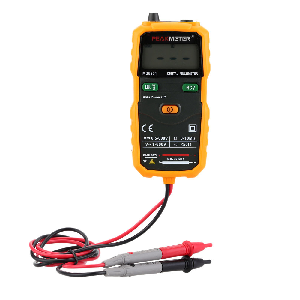PEAKMETER MS8231 Portable Mini Auto Digital Multimeter AC DC Voltage Resistance Continuity Measurement