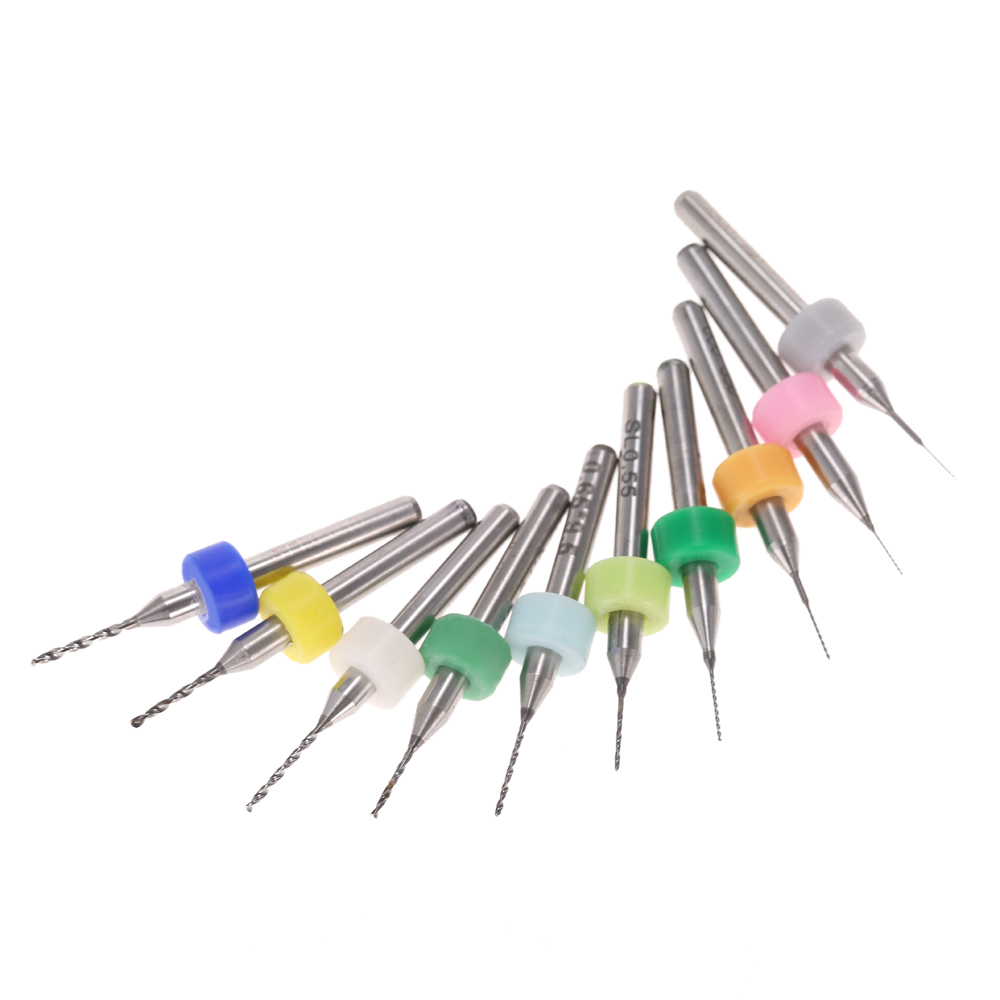 10pcs drill bit set Tungsten Carbide Micro drill bit Set Engraving Tools hand drill tools for PCB Circuit Board 0.25 1.05mm