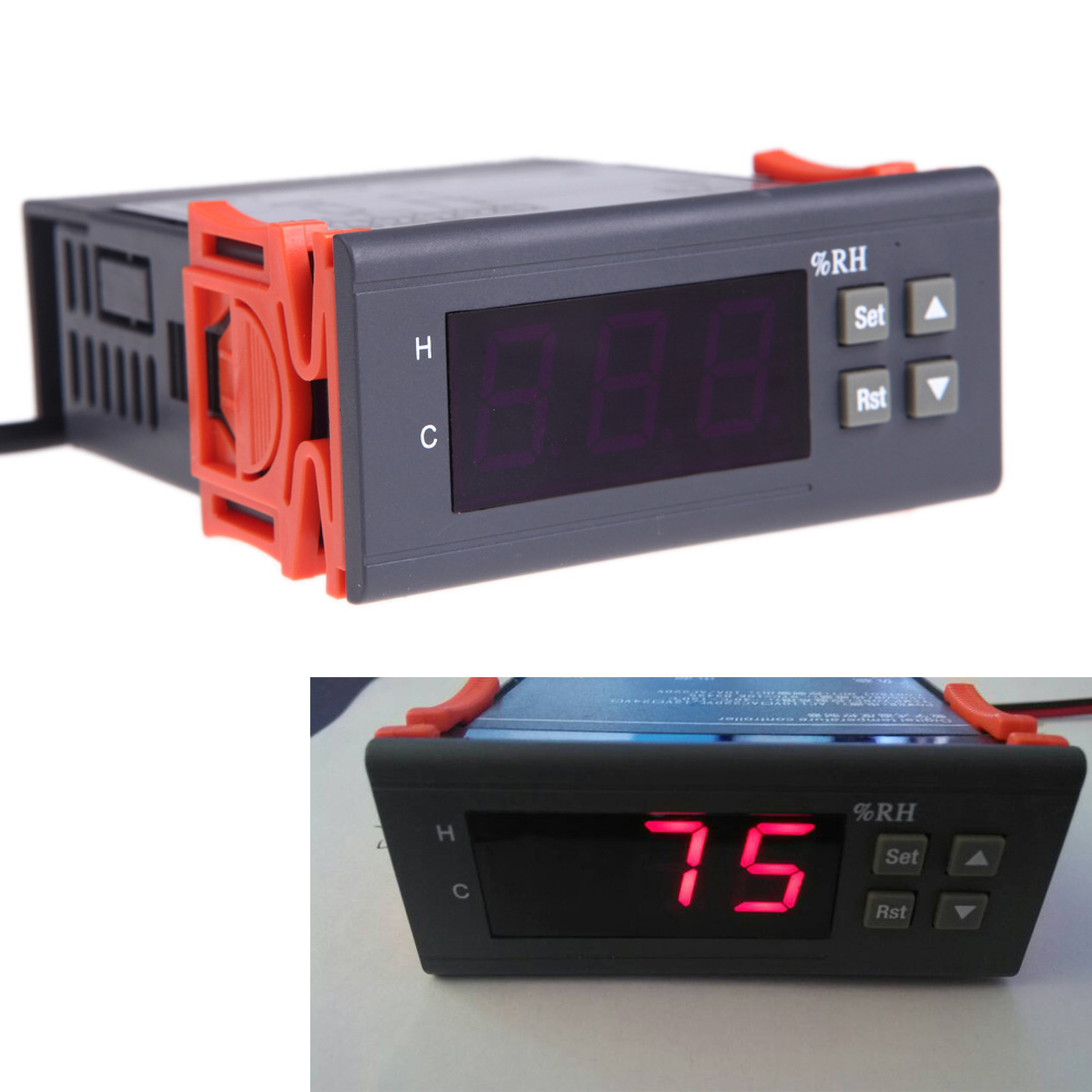 10A 220V Digital Temperature Controller Air Humidity Controller Temperature Instruments Measuring Range 1 ~ 99 RH with Sensor