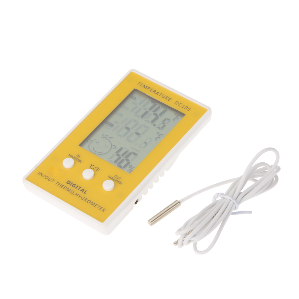 LCD Digital Thermometer Hygrometer Temperature diagnostic tool Humidity Meter weather station tester w Wired External Sensor