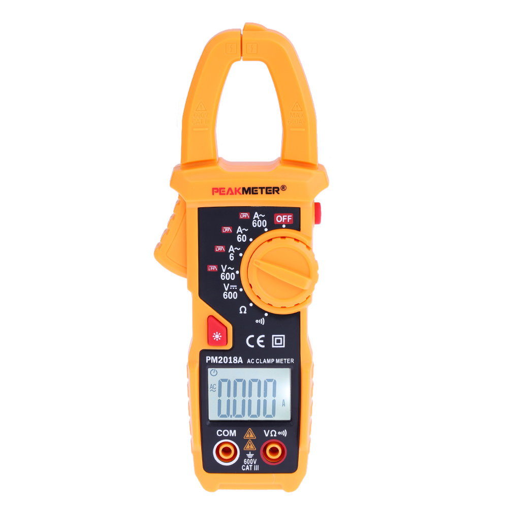 PEAKMETER PM2018A Digital Clamp Meter Handheld LCD Multimeter AC DC Voltage diagnostic tool Current tongs Resistance Continuity