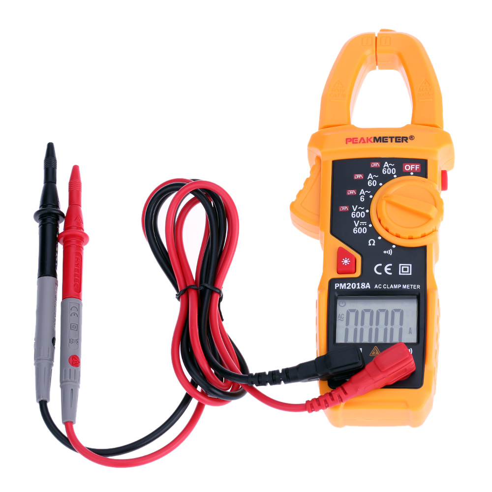 PEAKMETER PM2018A Digital Clamp Meter Handheld LCD Multimeter AC DC Voltage diagnostic tool Current tongs Resistance Continuity