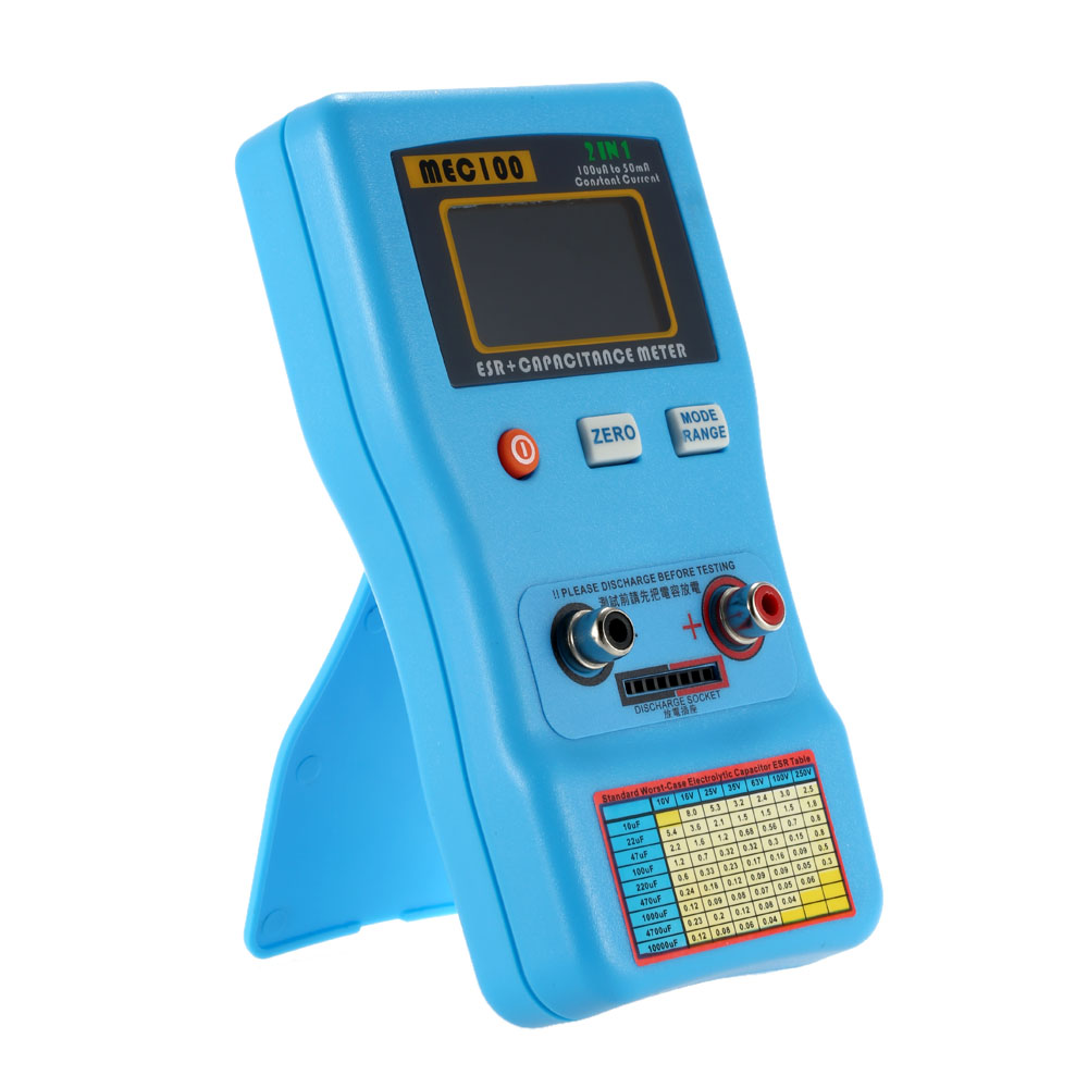 2 in 1 Digital Auto ranging Capacitor ESR Meter Quality Capacitance Tester Internal Resistance Measurement with SMD Test Clips