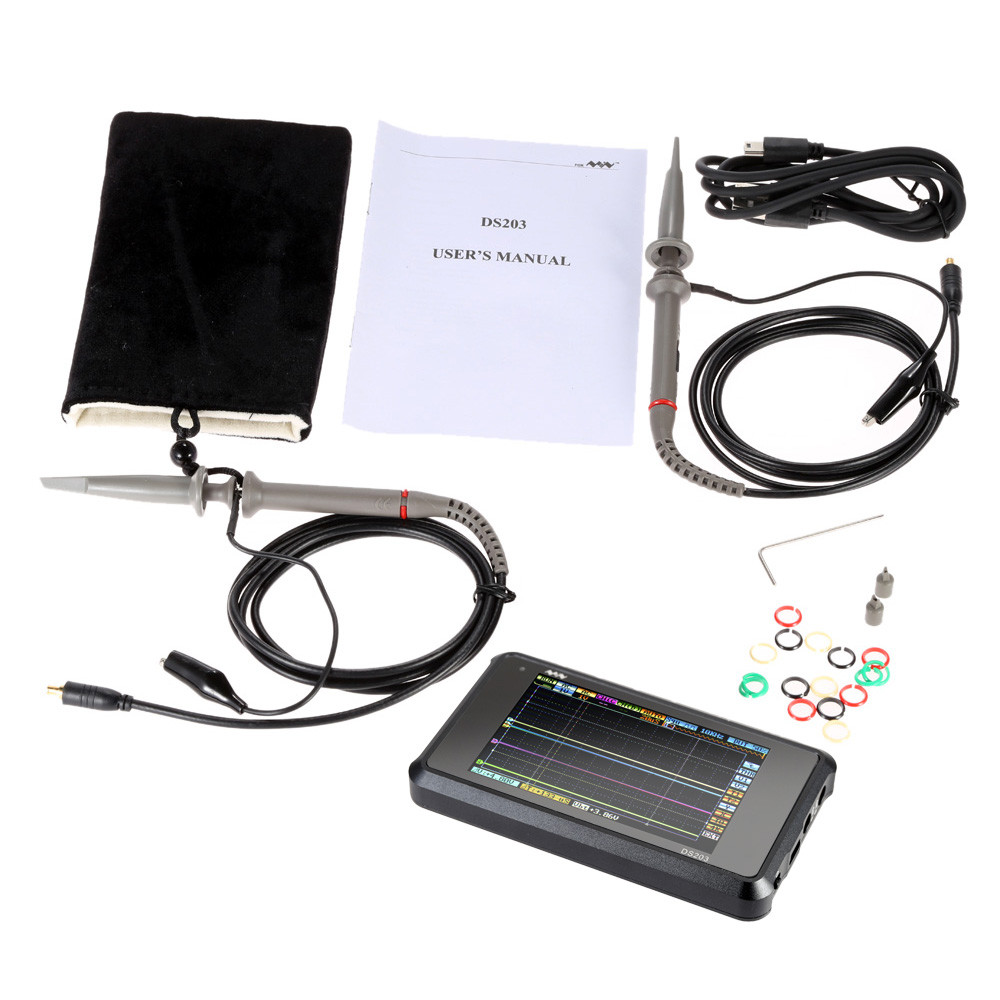 DSO203 Mini 4 channel Digital Oscilloscope USB osciloscopio Interface Full Color TFT Display 8MHz 72MSa s logic analyzer
