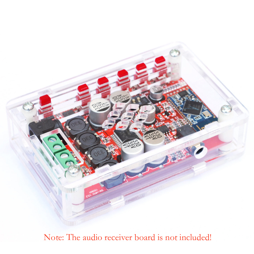Acrylic DIY Case Cover Shell for TDA7492P 2x25W Wireless Bluetooth 4.0 Audio Receiver Amplifier Board Module with AUX Interface