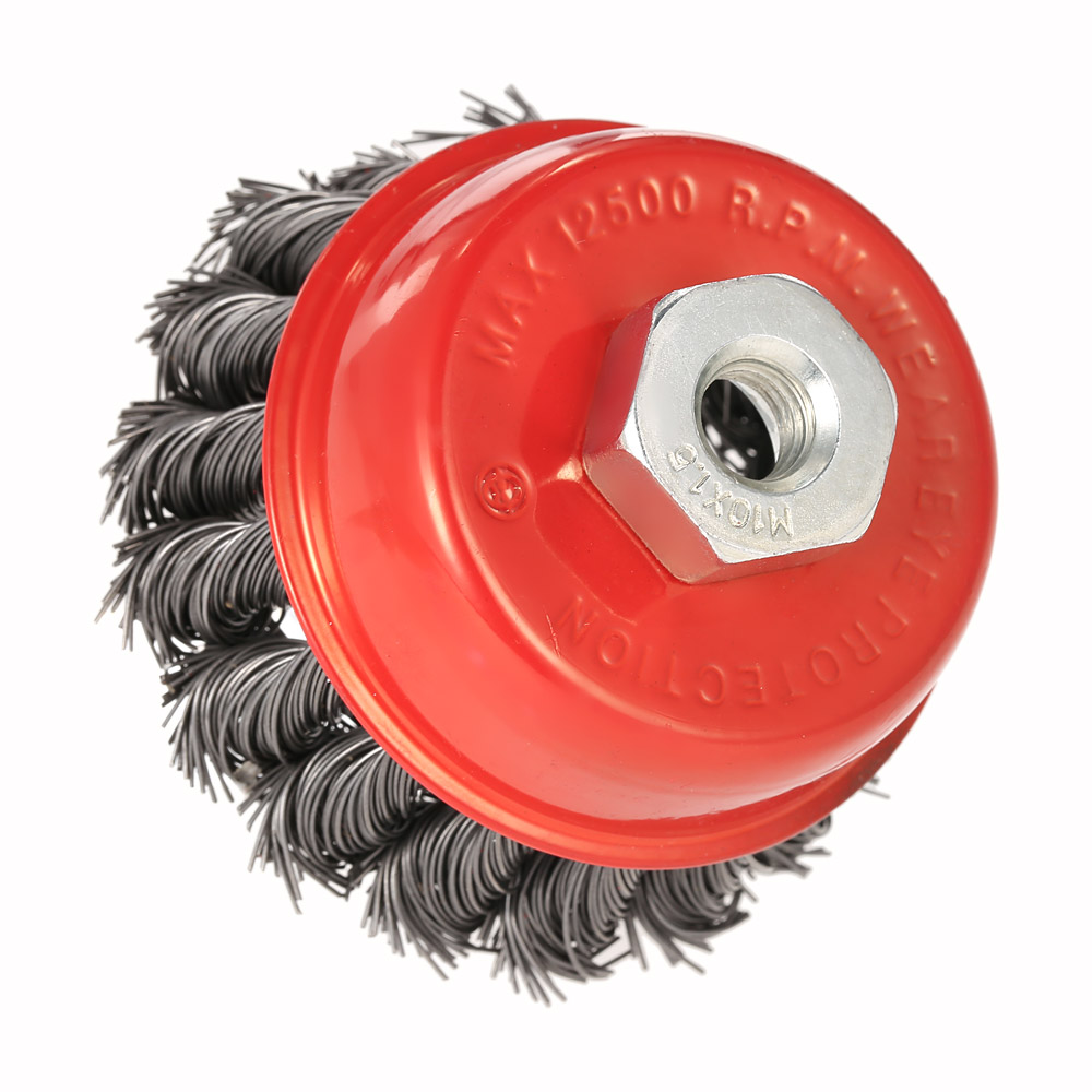 75mm 3 Steel Wire Wheel Knotted Cup Brush Rotary Steel Wire Brush Crimp Cup Wheel For Angle Grinder