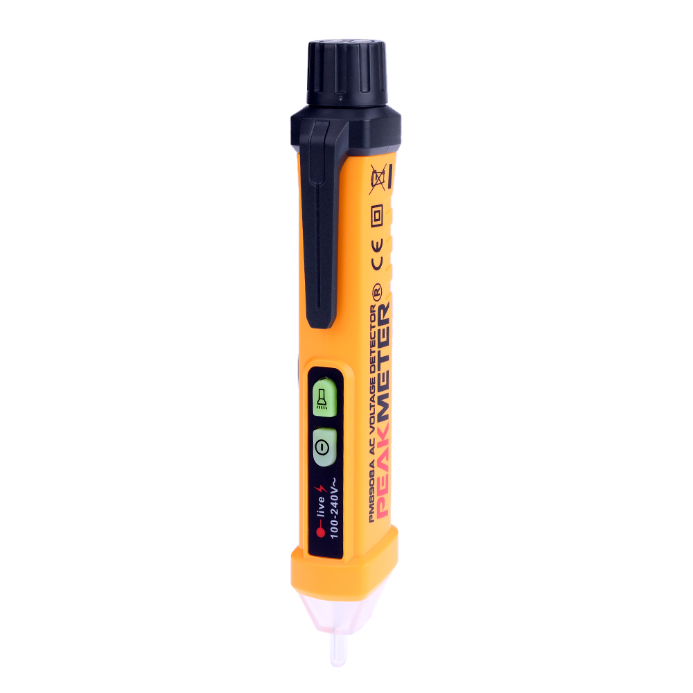 Portable Pen shaped Voltage Tester Voltage diagnostic tool PEAKMETER PM8908A Non contact AC Pen Shaped Detector with Light