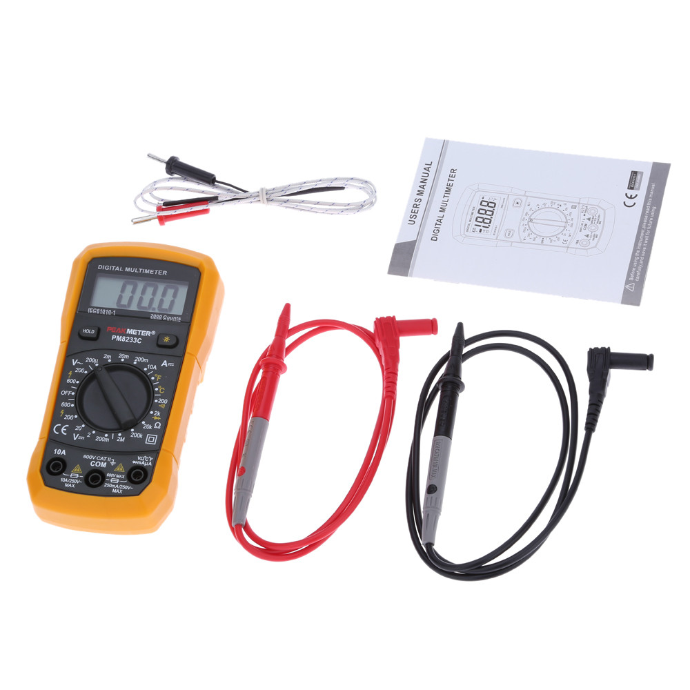 HYELEC Multifunction Mini Multimeter Digital Diagnostic tool for Temperature Resistance Current Diode Test with Back Light