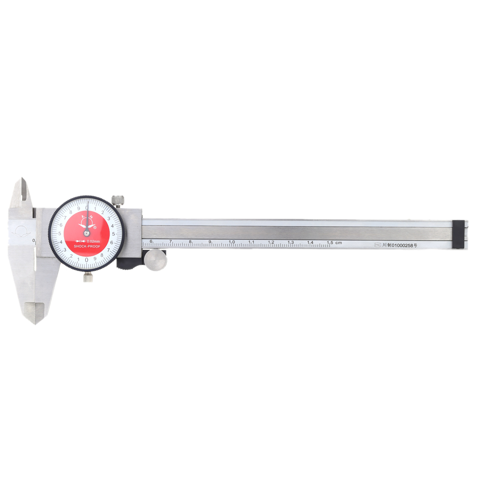 Multi functional Dial Caliper Gauge Stainless Steel Dial Vernier Caliper Diagnostic tool 0 15cm Instrument with a Plastic Case