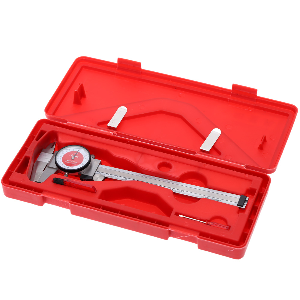 Multi functional Dial Caliper Gauge Stainless Steel Dial Vernier Caliper Diagnostic tool 0 15cm Instrument with a Plastic Case