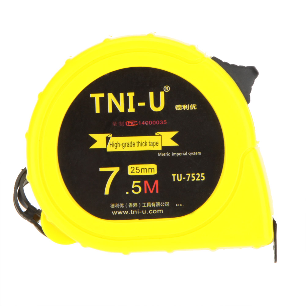 TU 7525 7.5Mx25mm Metric Imperial Tape Measure Retractable Flexible Ruler Tape Ruler Practical Measuring Tool