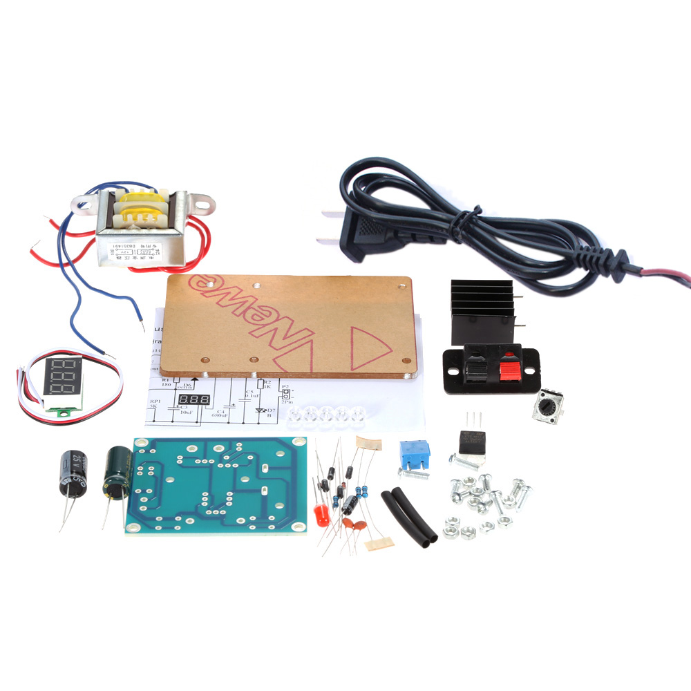 LM317 1.25V 12V Continuously Adjustable Regulated Voltage Power Supply DIY Kit with Transformer Regulated Power Supply Mould