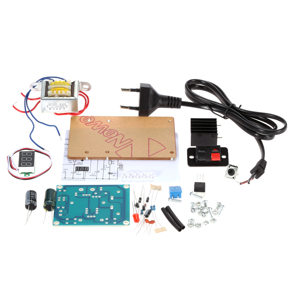 LM317 1.25V 12V Continuously Adjustable Regulated Voltage Power Supply DIY Kit with Transformer Regulated Power Supply Mould