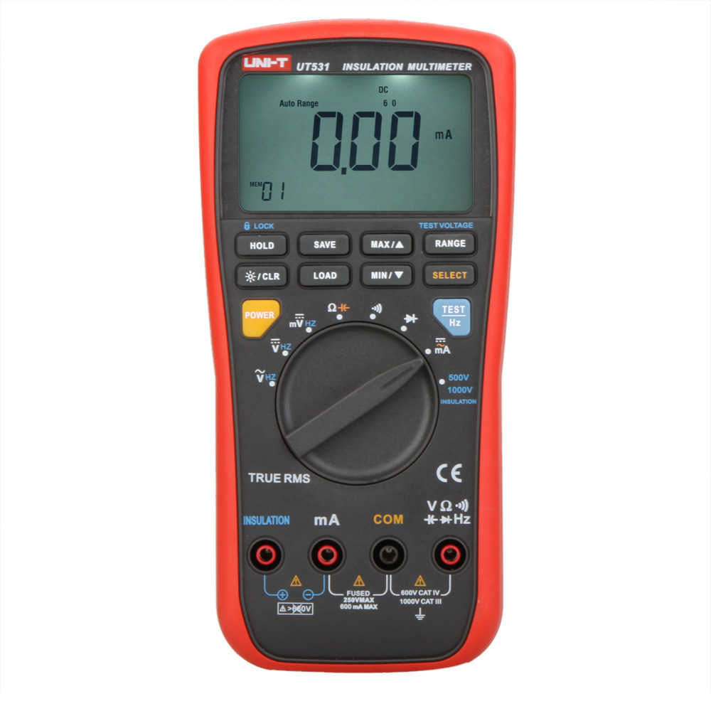 UNI T Insulation Resistance Multimeter True RMS Auto Range Digital Multimeter Capacitor Volt Ohm Ammeter Voltmeter Current Tongs