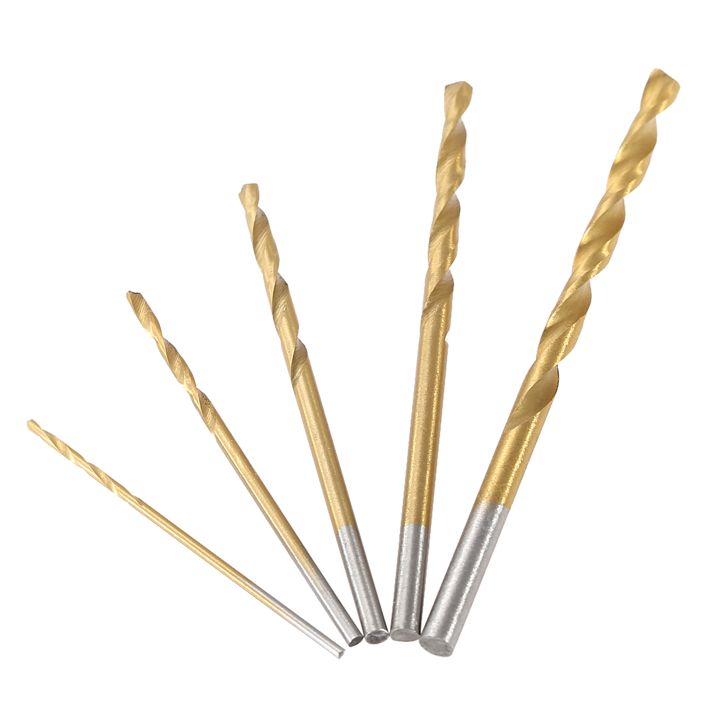 50 Pcs set HSS 4241 Titanium Coated Twist Drill High Speed Steel Twist Drill Bits Tool Set Metric System 1mm 1.5mm 2mm 2.5mm 3mm