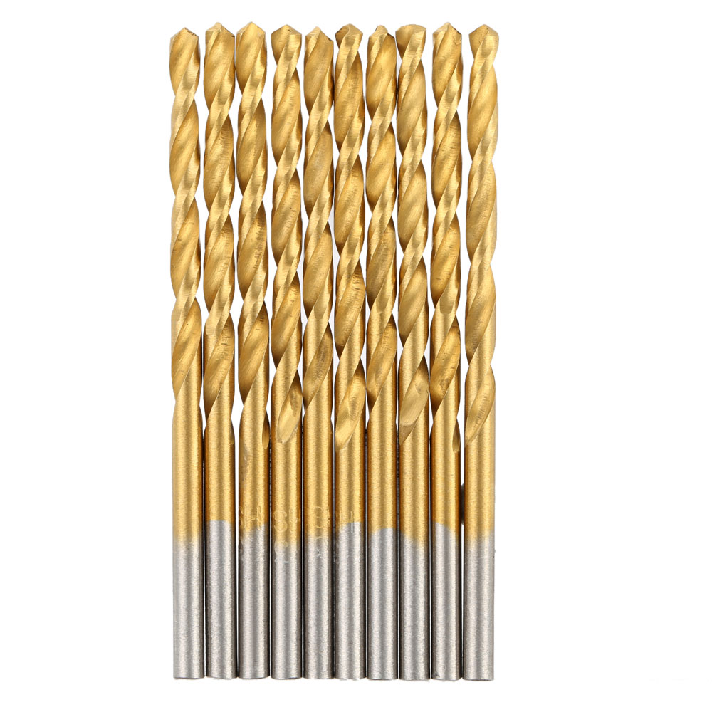 50 Pcs set HSS 4241 Titanium Coated Twist Drill High Speed Steel Twist Drill Bits Tool Set Metric System 1mm 1.5mm 2mm 2.5mm 3mm