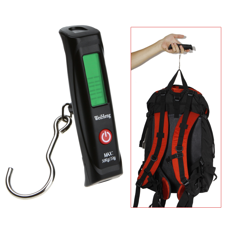 50kg x 10g LCD Digital Scale Electronic Luggage Weighing Scale Hanging Fishing Weight Hook Balance with Hook
