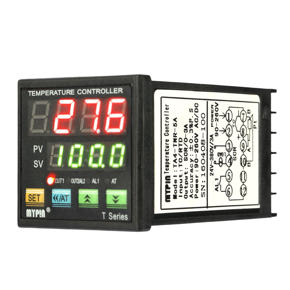 Digital LED PID Temperature Controller Thermometer Coil Heater Heating Cooling Control TC RTD Input SCR Output 1 Relay Alarm
