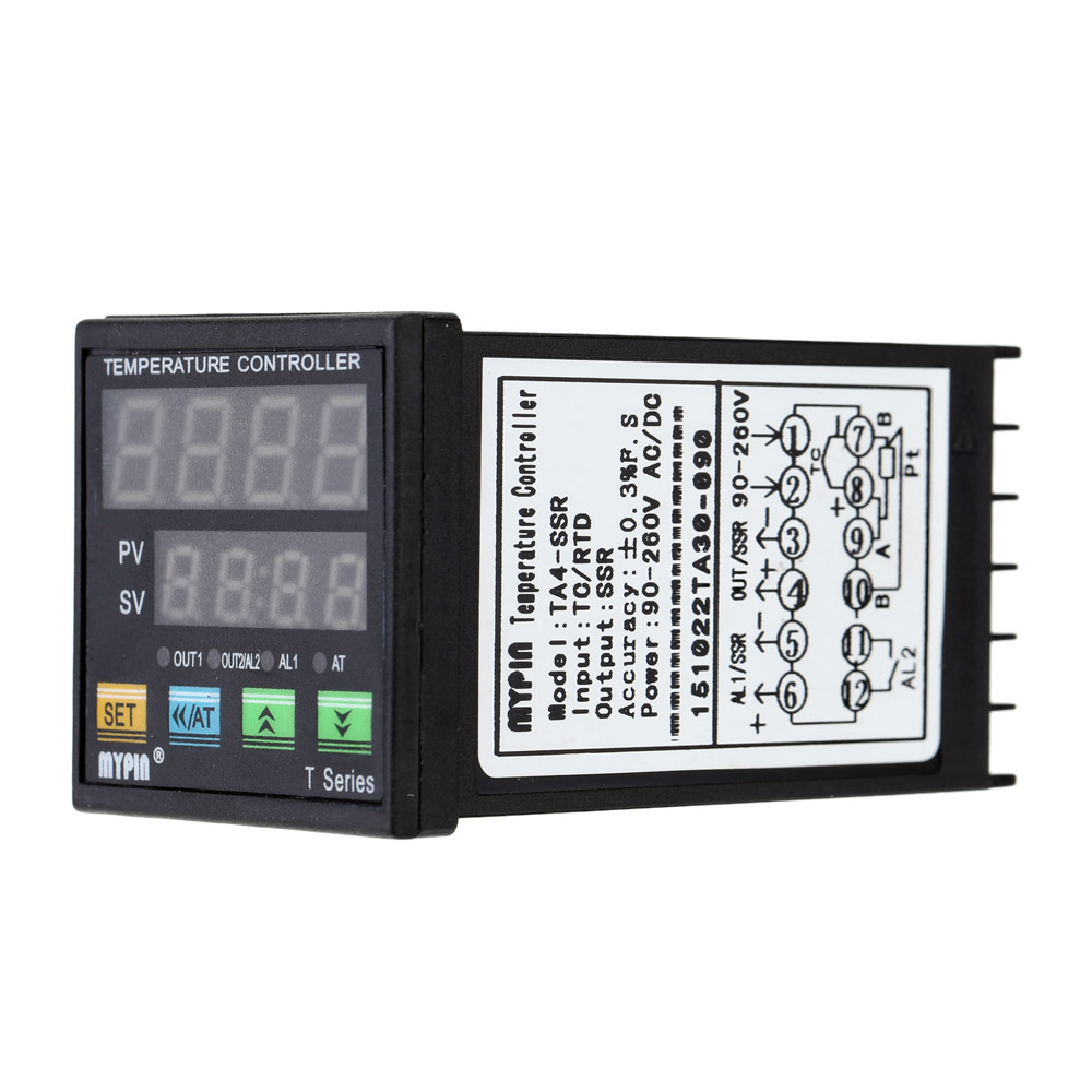 Digital LED PID Temperature Controller Thermometer SSR TC RTD + Solid State Relay Module + PT100 RTD Thermistor Sensor Probe