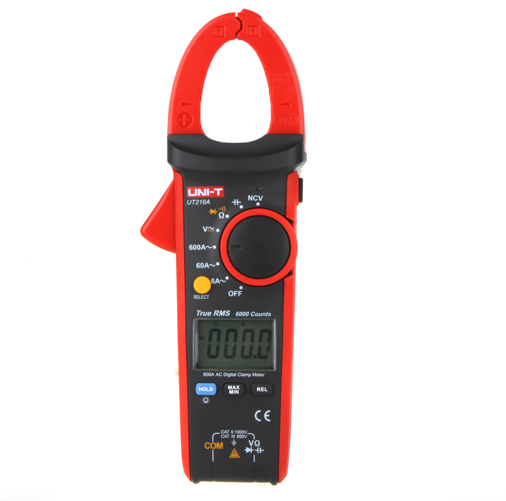 UNI T UT216A True RMS Digital Clamp Meter Multimeter Auto Range w NCV Capacitance AC DC Voltage AC Current Tongs Ohm Tester