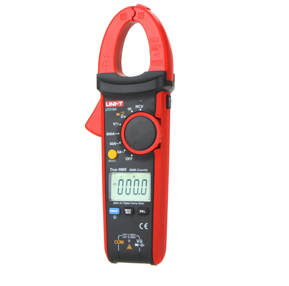 UNI T UT216A True RMS Digital Clamp Meter Multimeter Auto Range w NCV Capacitance AC DC Voltage AC Current Tongs Ohm Tester