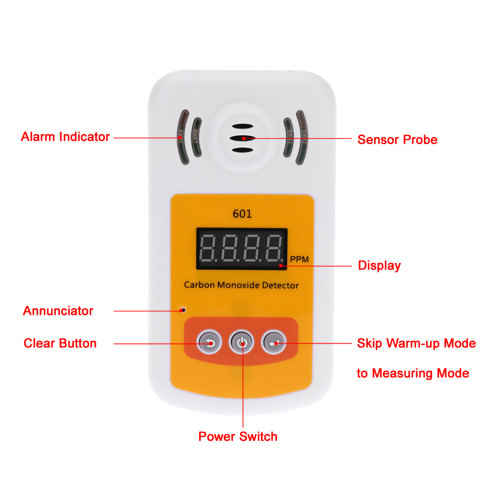 Portable gas detector for carbon monoxide(CO) gas Mini CO gas analyzer gas meter with Sound and Light Alarm leak detector