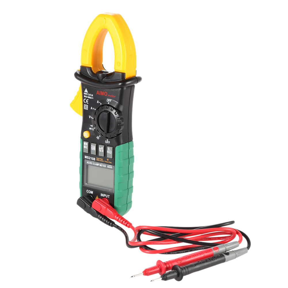 MS2018 Portable Digital Clamp Meter Multimeter AC DC Current Voltage Resistance Capacitance Measurement Diode Continuity Test