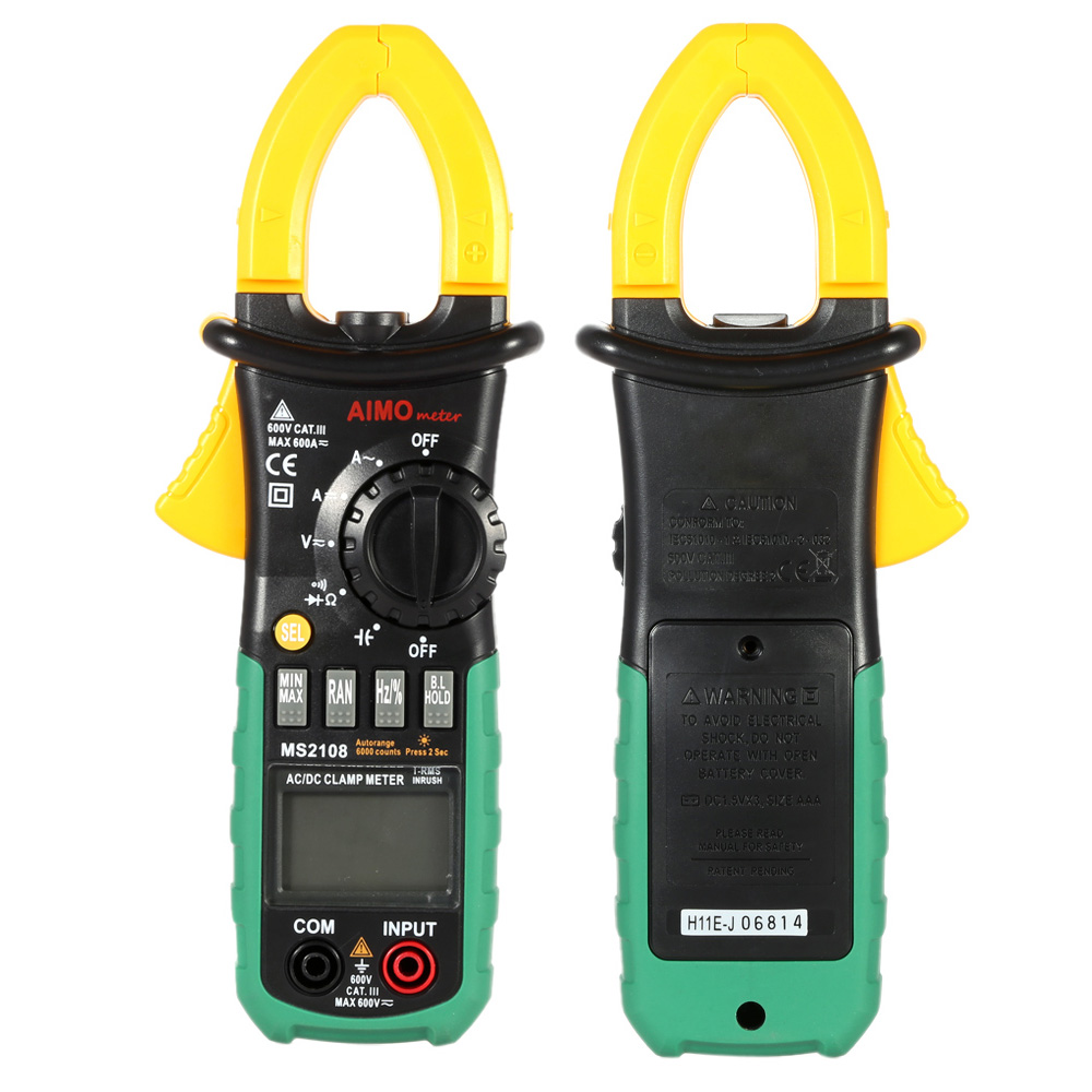 MS2018 Portable Digital Clamp Meter Multimeter AC DC Current Voltage Resistance Capacitance Measurement Diode Continuity Test