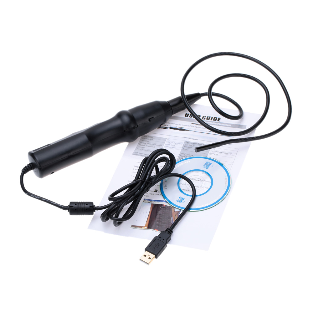 5.5mm Handheld USB Digital Microscopes Mini USB Endoscope Borescope Flexible Inspection Camera 1280x720p with 1.5M Cable 6 LEDs
