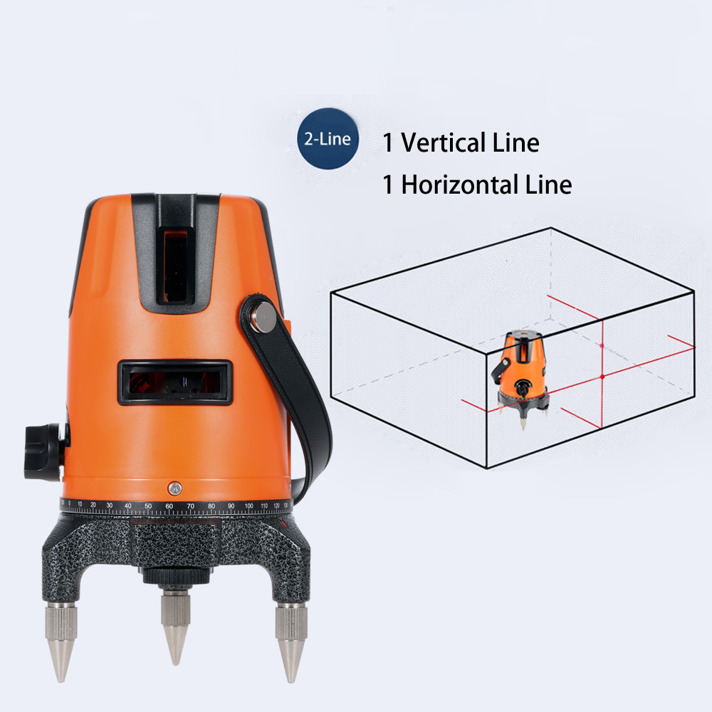 2 Lines 360 degrees Laser Dumpy Level Horizontal Vertical Automatic Leveling Professional Laser Level with Protective Glasses