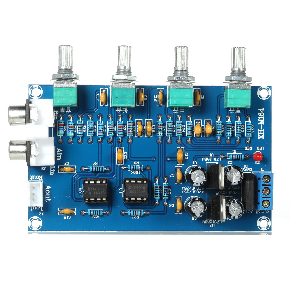 NE5532 Audio 4 Channels Preamplifier Tone Board Quality Stereo Pre amp Amplifier Board Professional Telephone Channel Amplifier