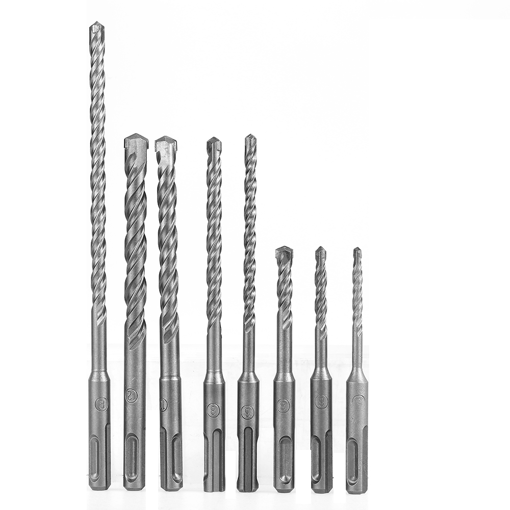 8pcs Electric SDS PLUS Drill Bits 2 Pits ferramentas perforator 2 Slots SDS Shank Rotary Hammer Impact Drill Bit with Case