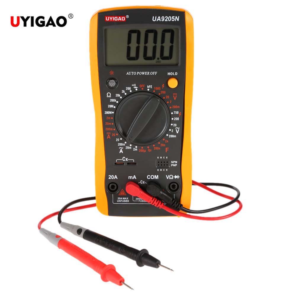 UYIGAO Mini Digital Multimeter DC AC Voltage Current Resistance Capacitance Tester esr meter Ohmmeter Ammeter Diode Triode Test