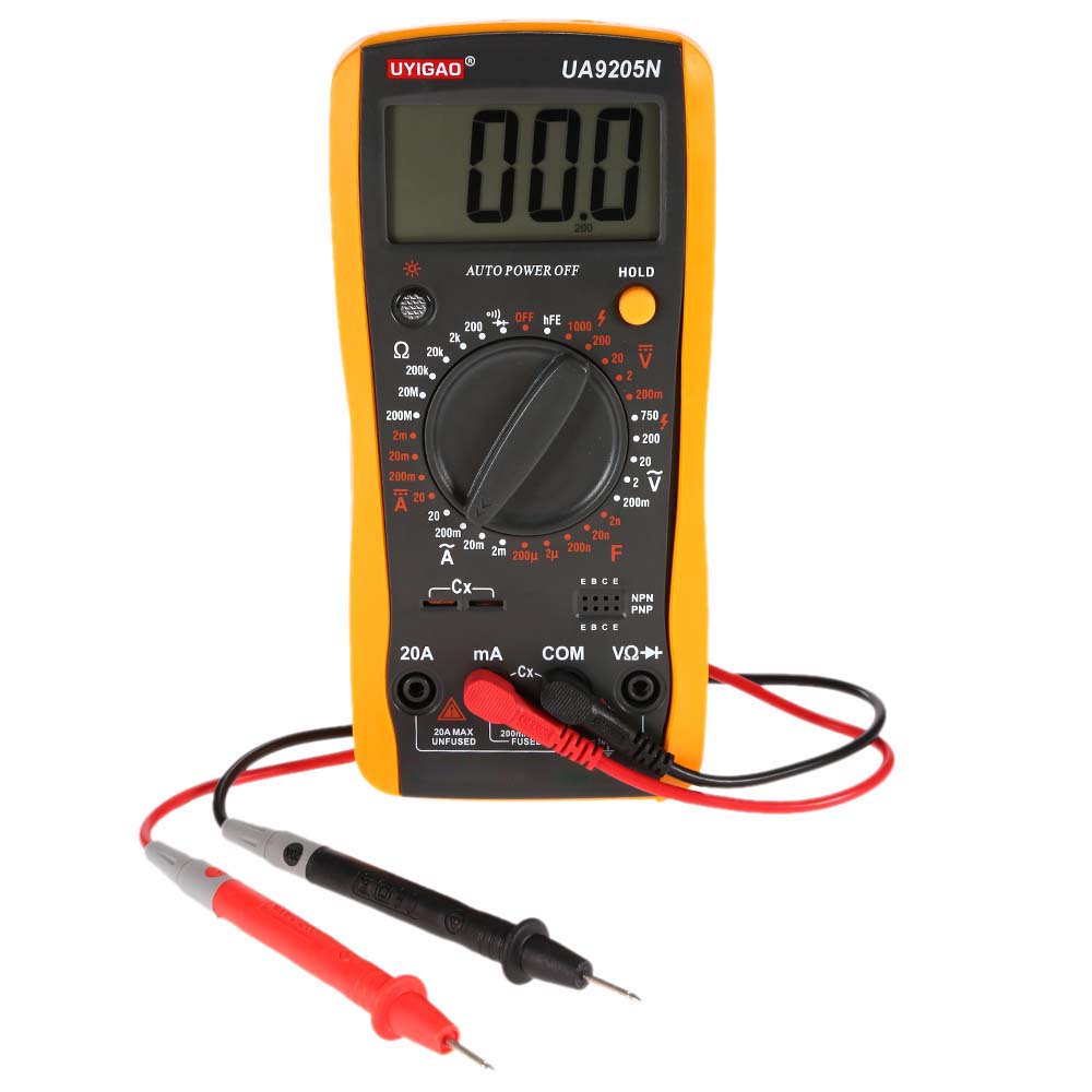 UYIGAO Mini Digital Multimeter DC AC Voltage Current Resistance Capacitance Tester esr meter Ohmmeter Ammeter Diode Triode Test