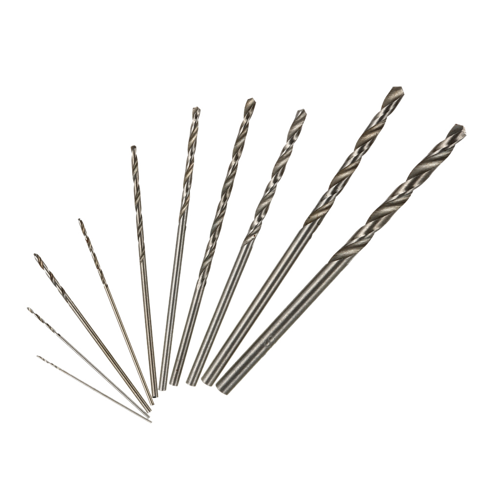 10pcs High Speed White Steel Drill Bits HSS Twist Drilling Tool for Dremel Rotary Electric Grinding Accessories