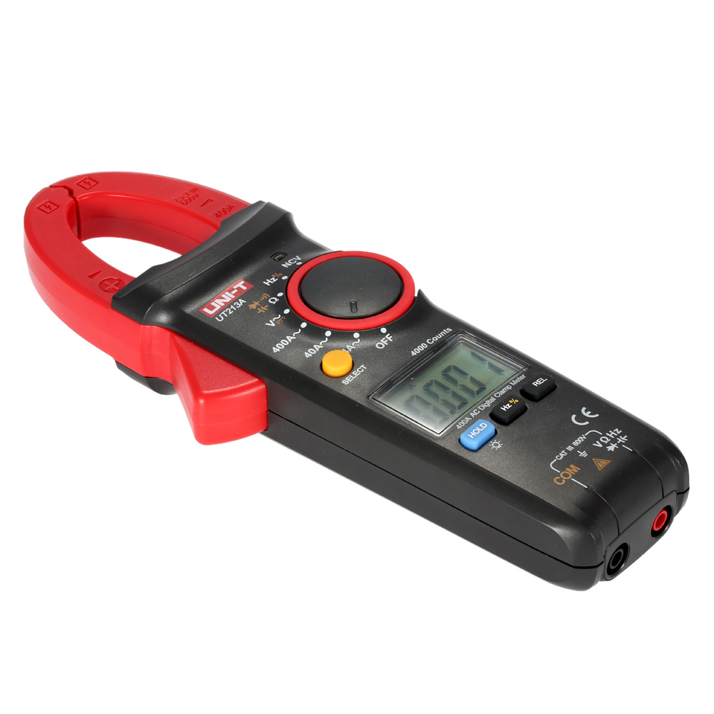 UNI T AC DC Current Tong Digital Clamp Meter Multimeter Voltage Resistance Capacitance Diode Continuity NCV Tester in Flashlight